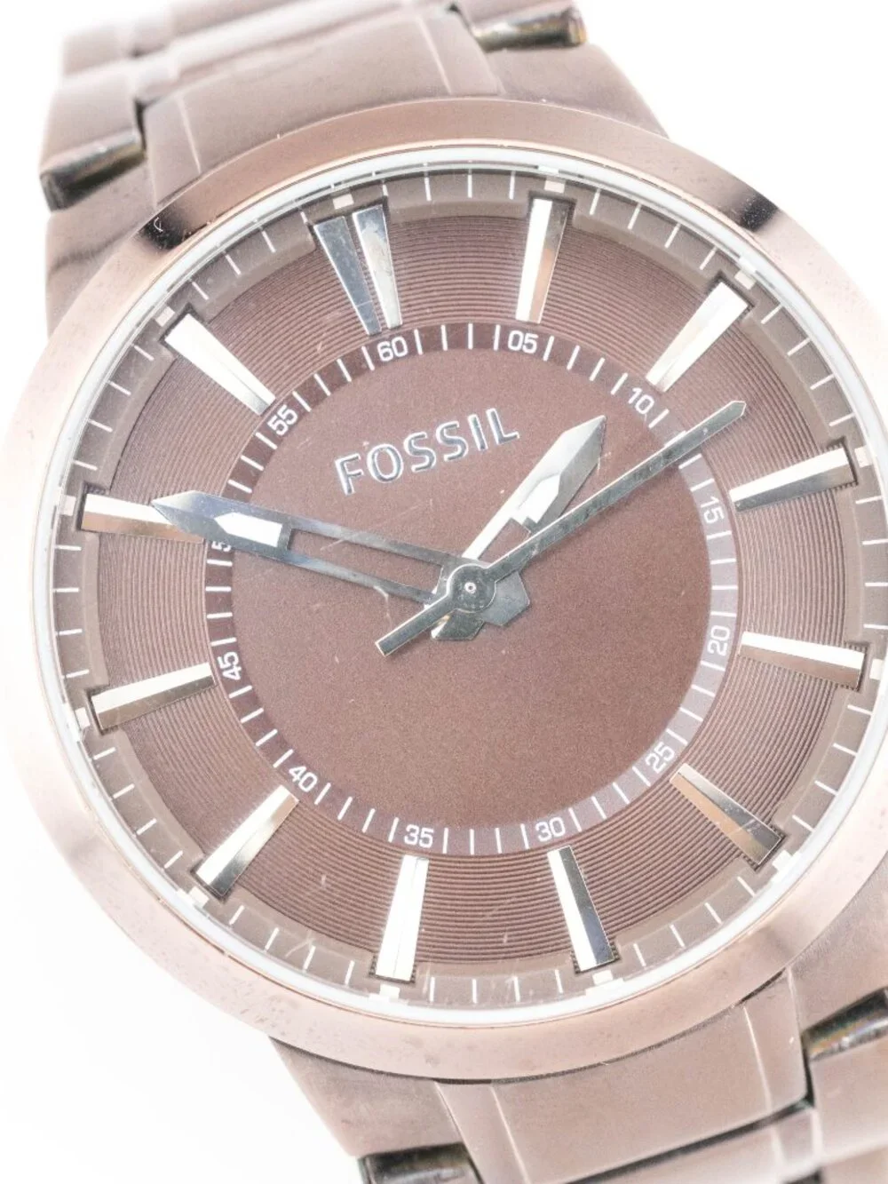 Fossil FS4573 Brown Stainless Steel Quartz Analog Men's Watch New Battery